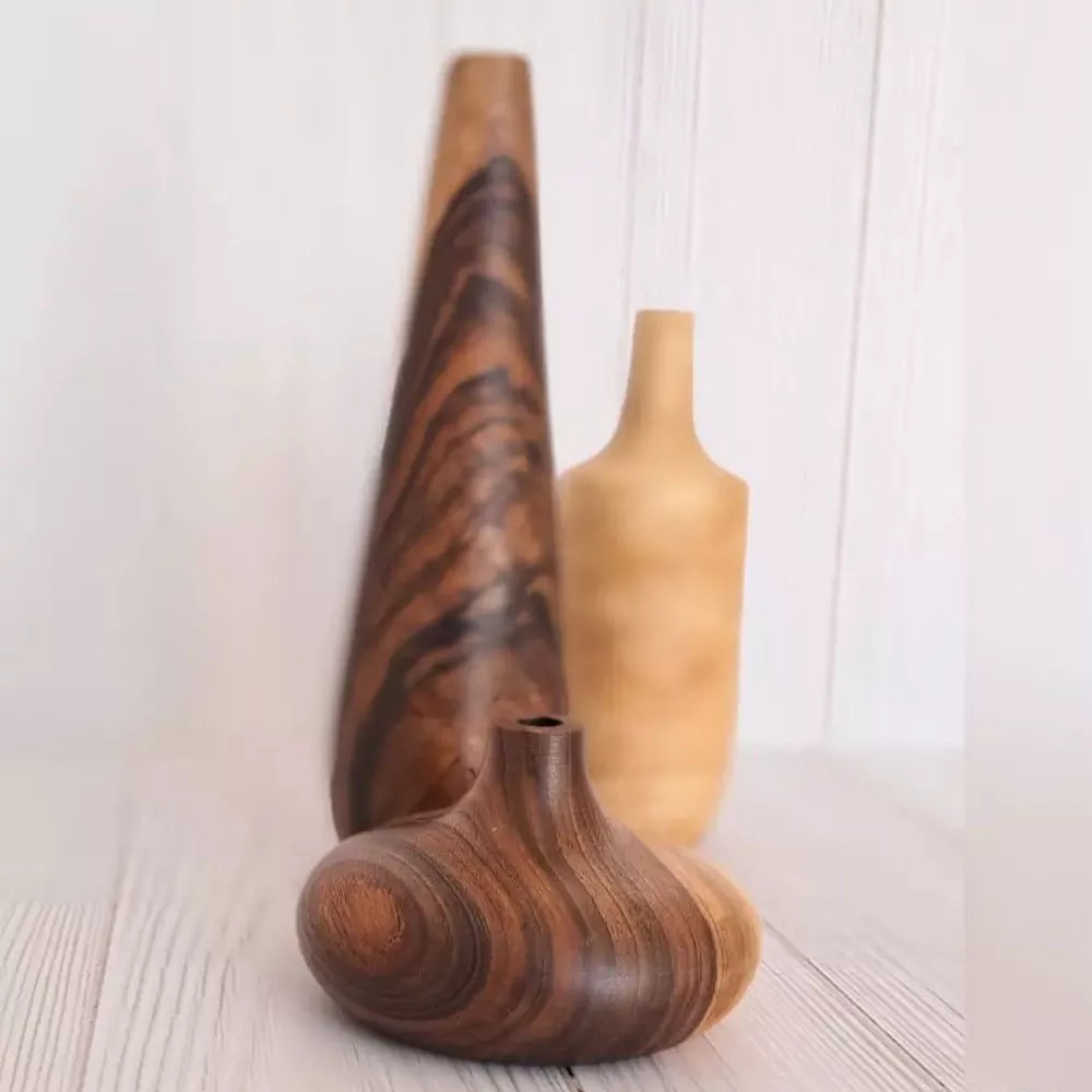 ست گلدان چوبی