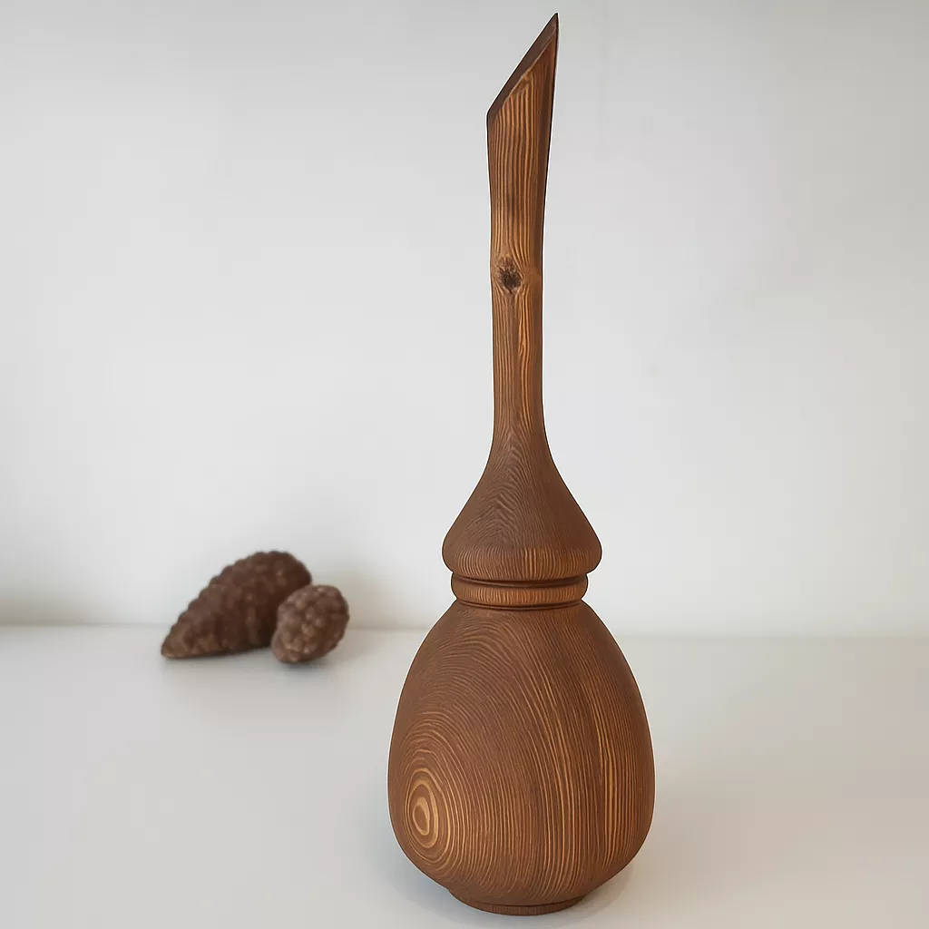 گلدان چوبی تک شاخه